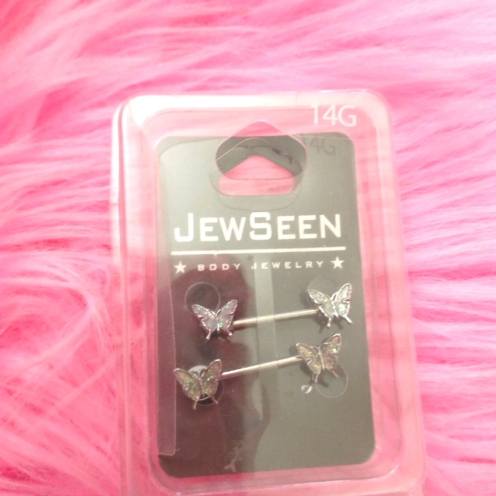 New Butterfly Nipple Rings